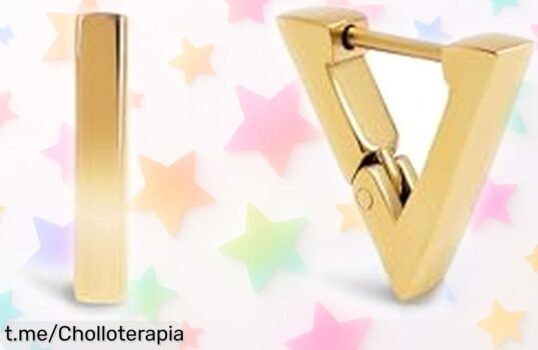 Pendientes pirámide con baño de oro 18kt a precio rebajado brutal, el super chollo que hará brillar tu estilo ¡Consíguelos ya y dale magia a tu look!