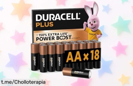 Pilas AA Duracell Plus de 18 unidades con fórmula Power Boost, ¡energía por años a precio rebajado impresionante! Revive tus dispositivos y no te quedes sin ellas.