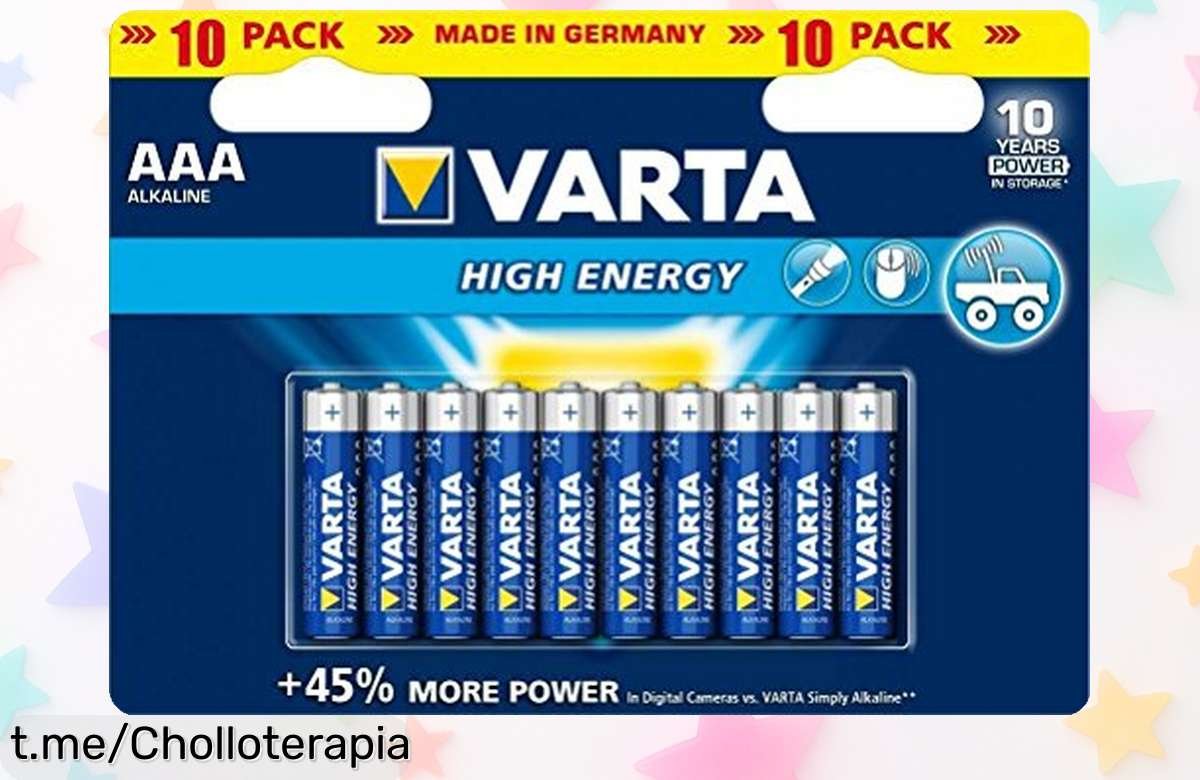 Pilas AAA VARTA de 10 unidades con potencia imbatible a precio rebajado, ¡no te quedes sin energía en tus juguetes y llévalas ya antes de que se agoten!