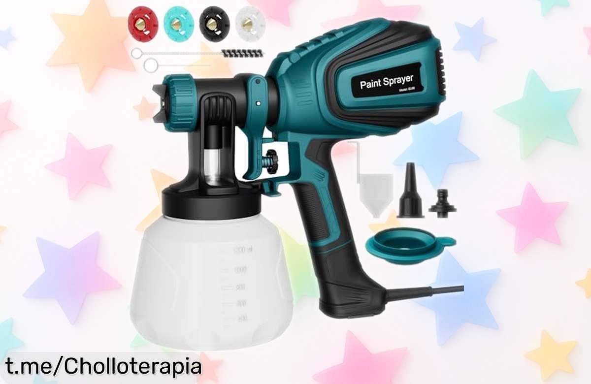 Pistola de pintura eléctrica potente y ajustable a un precio loco, ideal para proyectos sin salpicones: ¡aprovecha este super chollo antes de que se agote!