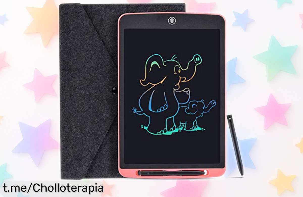 Pizarra mágica infantil LCD de 12 pulgadas, perfecto para que tus hijos creen sin límites y bloqueen el borrado; aprovecha este super chollo antes de que desaparezca.