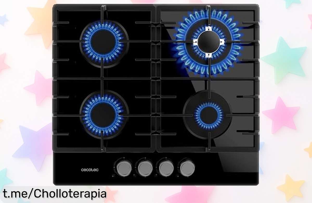 Placa de gas Cecotec con quemador wok triple corona, ¡potencia brutal y seguridad total a precio rebajado! No te pierdas este ofertón que hará que cocinar sea un gustazo.