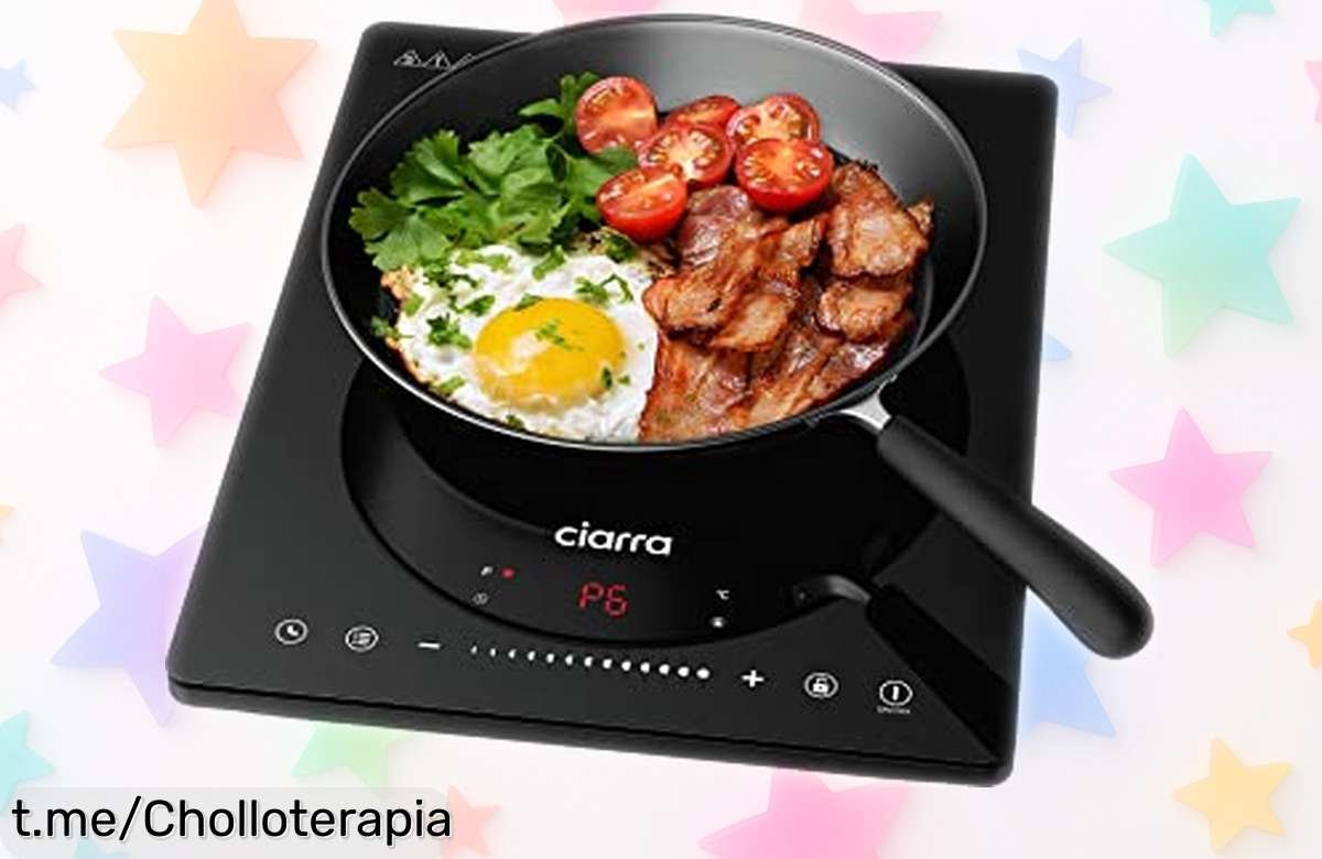 Placa de inducción portátil Ciarra 2000W: super chollo a precio rebajado, ¡cocina fácil y rápido! No te quedes sin la tuya antes que se agote.