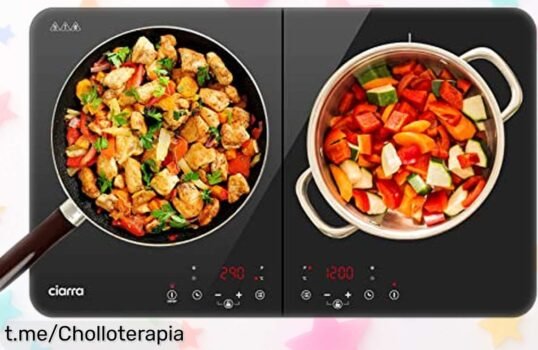 Placa de inducción portátil con 2 fuegos y control táctil súper potente: ¡ofertón increíble y segura! Cocina rápido, hazla tuya antes que se agote esta ganga para disfrutar sin preocupaciones.