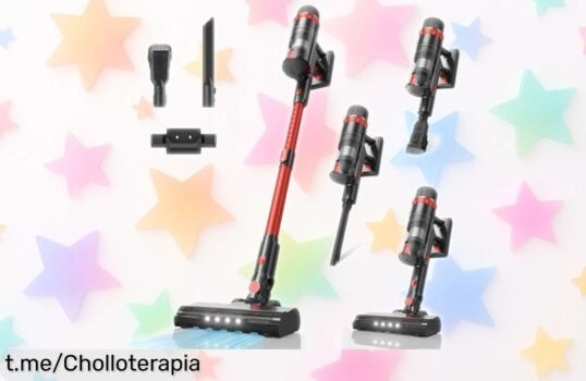 Potente aspiradora sin cable con 48KPA y pantalla LED táctil, ¡ofertón que no puedes dejar pasar! Limpieza fácil y rápida a precio rebajado, aprovecha antes de que se acabe.