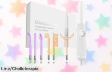 Potente máquina facial Darsonval con 6 varitas para arrugas y acné, ahora a un precio rebajado que no se repetirá, ¡haz brillar tu piel antes de que volen las unidades!