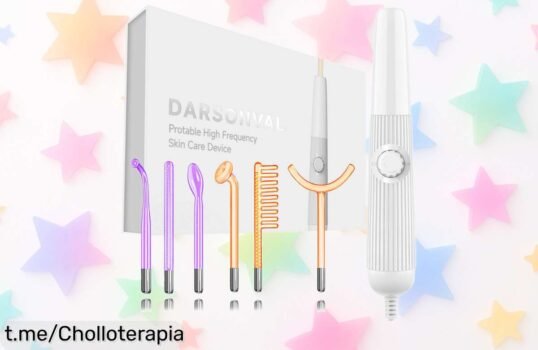 Potente máquina facial Darsonval con 6 varitas para arrugas y acné, ahora a un precio rebajado que no se repetirá, ¡haz brillar tu piel antes de que volen las unidades!