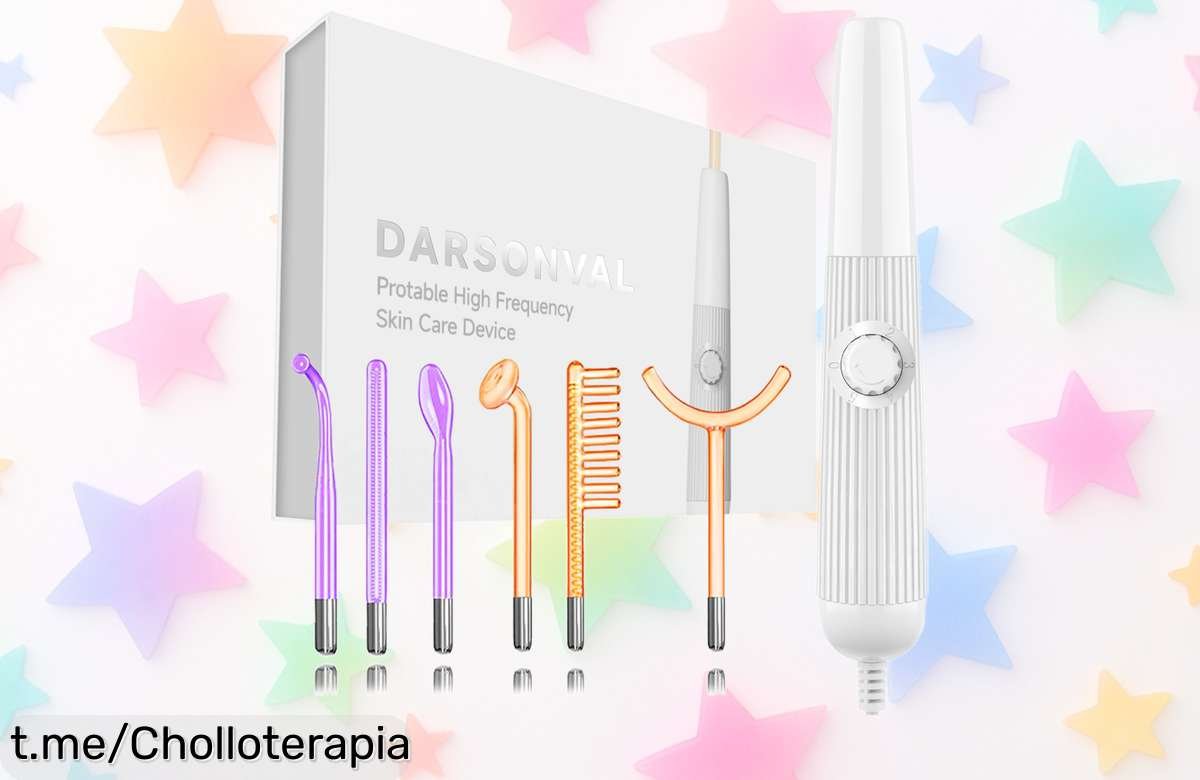 Potente máquina facial Darsonval con 6 varitas para arrugas y acné, ahora a un precio rebajado que no se repetirá, ¡haz brillar tu piel antes de que volen las unidades!