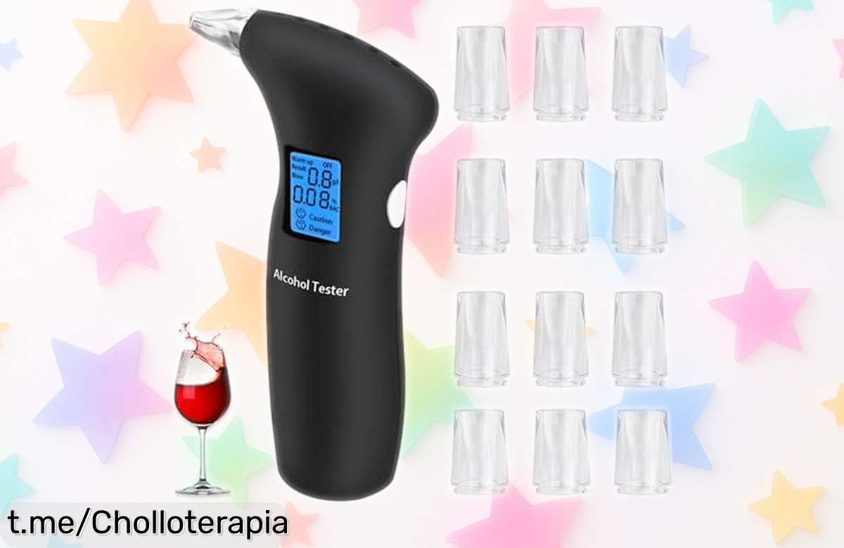 Probador de alcohol digital con 12 boquillas: resultado rápido y alarma sonora a precio rebajado, ¡aprovéchalo y cuida de ti y los tuyos ya!