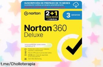 Protección total para ti y tu familia con Norton 360 Deluxe: antivirus, control parental y VPN a un precio rebajado que no puedes dejar pasar ¡Consíguelo ya antes de que se agote!