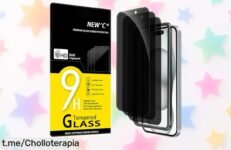 Protector de pantalla privacidad para iPhone 16 y 15, pack de 3 piezas con instalación fácil a un precio rebajado ¡No pierdas la oportunidad de proteger tu móvil y tu intimidad ya!