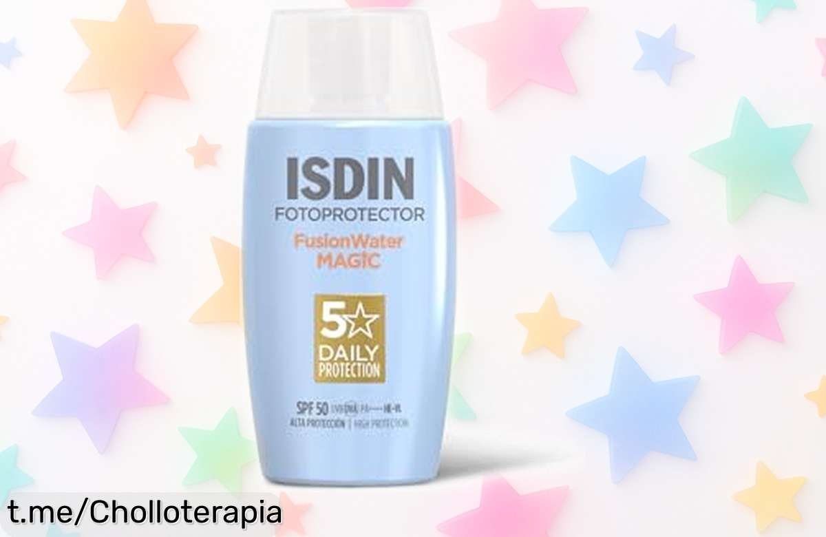Protector solar facial ISDIN fusion water magic SPF 50, ahora a un precio de ganga para que tu piel brille más y esté siempre protegida. ¡Aprovecha este chollazo antes que se acabe!