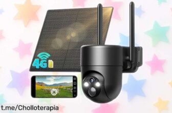 Protege tu hogar con la cámara de vigilancia solar 4G que gira al instante, solo detecta personas y escucha todo por un precio rebajado ¡aprovecha antes de que se agoten!