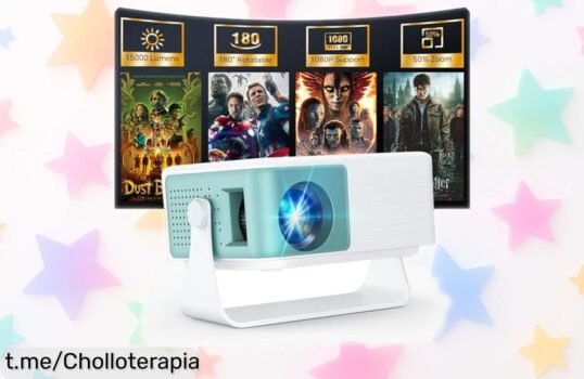 Proyector portátil mini Wolfang: Imágenes Full HD y ahora a un precio rebajado que no puedes dejar pasar, ¡disfruta del cine en casa como nunca antes!