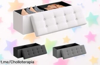 Puff baúl acolchado de 80L que organiza y decora tu habitación a un precio loco, rebajado para que no pierdas el estilo ¡Hazte con él ya antes de que se agote!