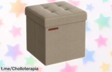 Puff baúl de almacenaje super resistente para tu hogar, espacio gigante y fácil de montar a un precio rebajado ¡No te quedes sin el tuyo y vive el orden en casa!