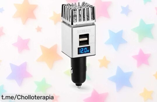 Purificador de aire para coche Technaxx con carga rápida y doble USB ¡Rebajado! Olvídate de los olores y viaja siempre fresco. No esperes, este chollo se esfuma rápido.