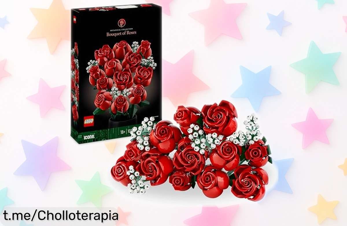 Ramo de rosas rojas LEGO para decorar con encanto, ahora a un precio rebajado que te dejará boquiabierto ¡No dejes pasar esta oportunidad y regala sonrisas!
