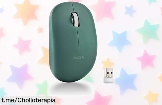 Ratón inalámbrico óptico NGS Fog Pro Green con clics silenciosos y conexión estable: precio rebajado, super chollo que no querrás dejar pasar. ¡Llévatelo antes de que se agote!