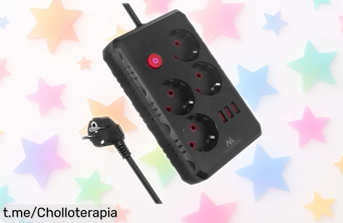 Regleta Macclean MCE392/3 con 4 tomas y 3 USB, ahora a precio rebajado ¡Ordena tu espacio y carga todo sin líos antes de que se agote esta oportunidad única!