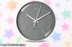 Reloj de pared súper silencioso y elegante que transformará tu cocina o habitación a precio loco. ¡No te quedes sin este chollo, dale un toque único hoy!