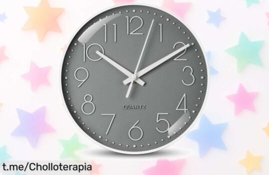 Reloj de pared súper silencioso y elegante que transformará tu cocina o habitación a precio loco. ¡No te quedes sin este chollo, dale un toque único hoy!