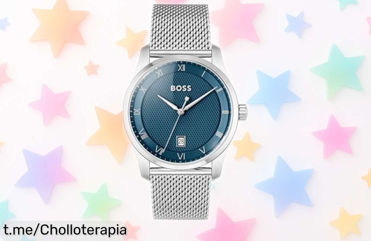 Reloj elegante de acero inoxidable Boss con movimiento de cuarzo y diseño azul. ¡Caída de precio irresistible! No te quedes sin el tuyo, luce estilo y precisión ya.