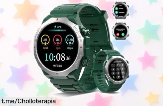 Reloj inteligente Qecnato para hombre con Bluetooth y 110+ modos deportivos, precio rebajado que no te querrás perder, ¡hazlo tuyo antes de que se acabe este super chollo!