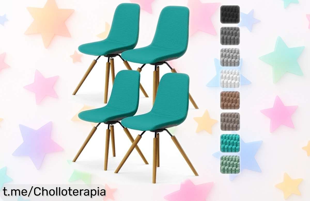 Renueva tu hogar con las fundas elásticas para sillas Dioxide, ¡super chollo a precio rebajado! Dale vida a tus espacios y no te quedes sin ellas.