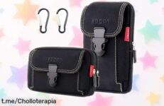 Riñonera doble Vinest ultra resistente con mosquetones y 3 bastones, ¡ofertón increíble en un precio de ganga para que disfrutes tus aventuras sin preocupaciones!