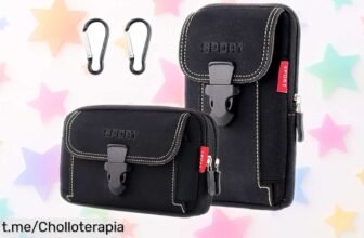 Riñonera doble Vinest ultra resistente con mosquetones y 3 bastones, ¡ofertón increíble en un precio de ganga para que disfrutes tus aventuras sin preocupaciones!