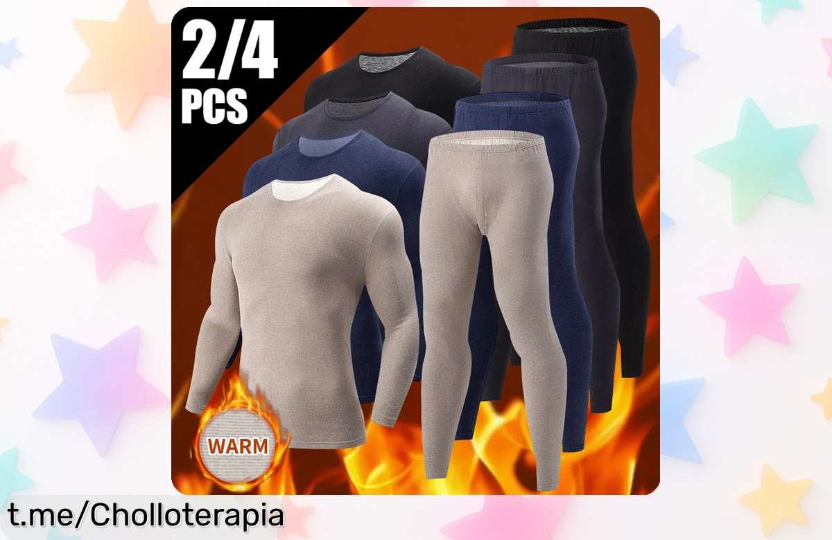 Ropa interior térmica para hombre en oferta limitada, ¡aprovéchate de este super precio y mantente abrigado todo el invierno sin pensarlo más!