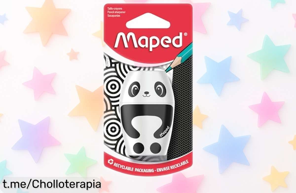 Sacapuntas panda Maped Shakky con depósito a precio loco; afila sin esfuerzo y guarda mucho para que los peques creen felices ¡No dejes escapar la diversión, cógetelo ya!