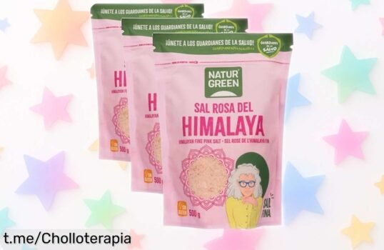 Sal del Himalaya fina NaturGreen en pack de 3, ¡oferta loca que le dará un toque rosa y saludable a tus platos! Apresúrate, es pura alegría para tu cocina.