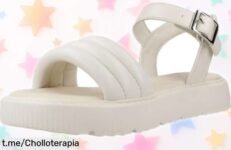 Sandalia Geox para niña en color ivory, diseño único a precio rebajado ¡No te pierdas esta ganga que hará sonreír a tu pequeña por tiempo limitado!