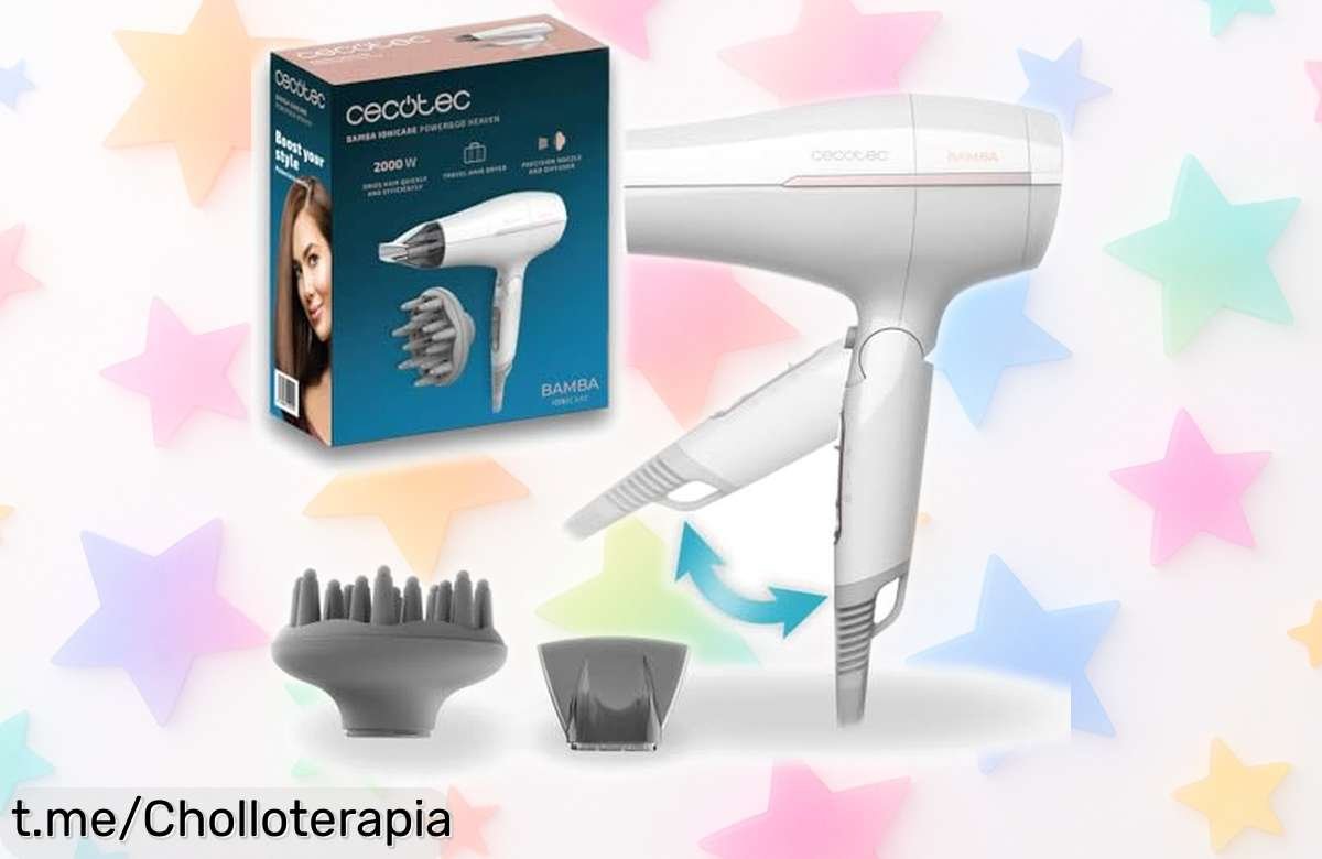Secador de pelo de viaje Cecotec 2000W con aire frío: ¡Llévatelo a precio rebajado y consigue un peinado perfecto en segundos, no lo dejes escapar! Tu pelo lo merece.