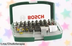 Set de 32 piezas para atornillar Bosch con cambio rápido a precio rebajado, ¡haz tus proyectos más fáciles y vuelve a sentir la satisfacción de tener todo bajo control!