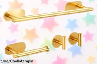 Set de accesorios de baño Laimew en acero negro sin taladro a precio rebajado, la oportunidad perfecta para darle un toque único y ordenado a tu espacio ¡aprovéchalo antes que se agote!