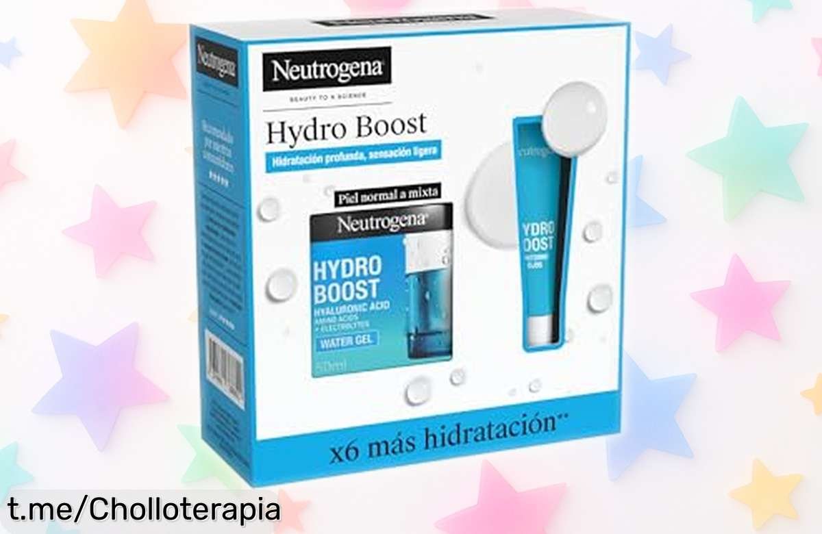 Set hidratante Neutrogena Hydro Boost con ácido hialurónico, ¡rebajado a un precio loco! Dale a tu piel la frescura que necesita y despierta tu belleza. No dejes pasar esta oferta única.