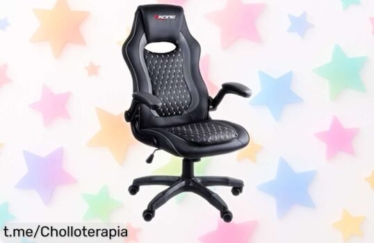 Silla de juego pro racing negra con brazos plegables a precio rebajado, ¡corre que vuelan y vive la emoción de ganar cada partida!