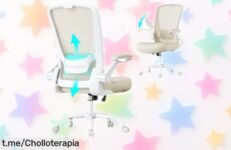 Silla de oficina SONGMICS con soporte lumbar y brazos plegables: super chollo a precio loco para que cuides tu espalda, ¡no te quedes sin ella y siéntete genial hoy!