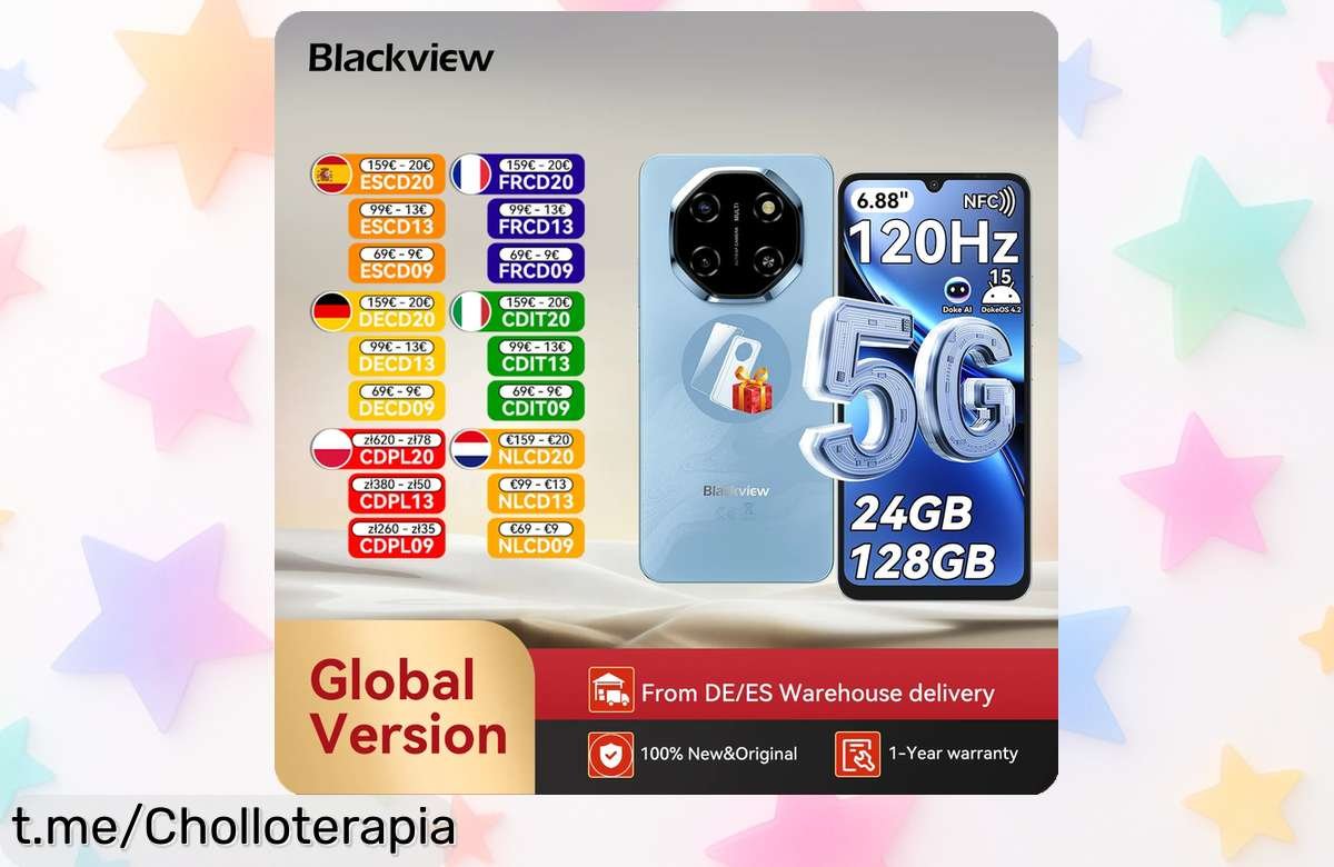 Smartphone Blackview Shark con pantalla gigante de 6,88” y 5G, ¡rebajado a un precio loco! Siente la emoción de llevar el futuro en tu mano ahora mismo.