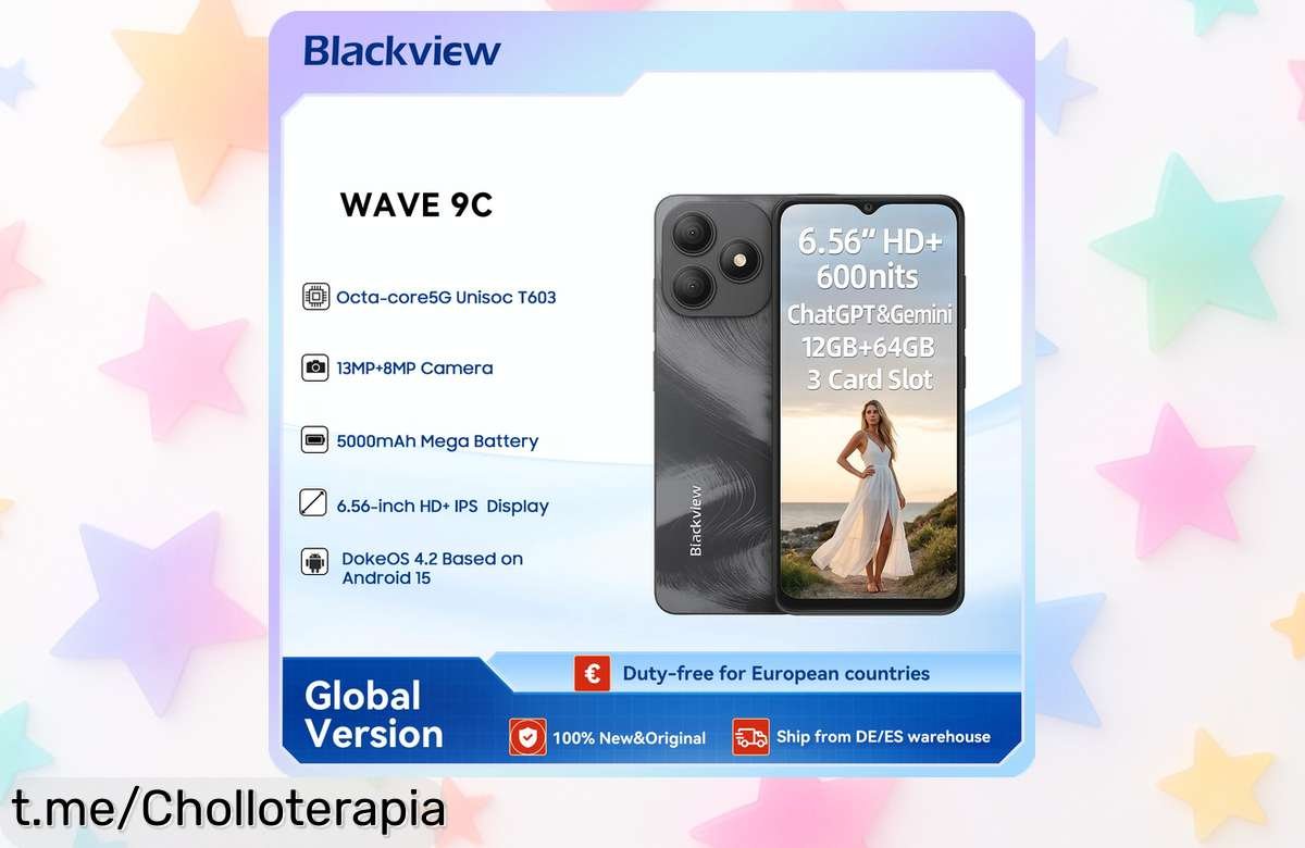 Smartphone Blackview Wave 9C con pantalla gigante y batería eterna, ¡ofertón en precio rebajado! No dejes escapar esta joya que llenará tus días de diversión y facilidades.