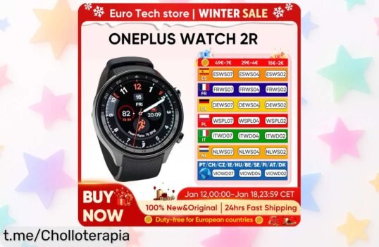 Smartwatch OnePlus con pantalla AMOLED y batería de 100 horas, chollo increíble que no dura mucho: ¡aprovéchalo antes de que sea demasiado tarde!