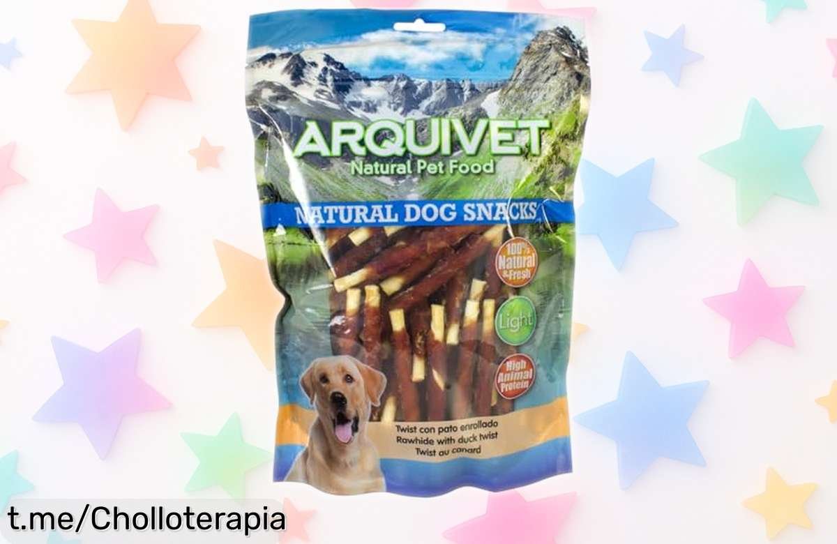 Snack delicioso Twist con pato enrollado de 13 cm para perro a precio rebajado, un super chollo que hará mover su cola y cuidar sus dientes ¡Apresúrate antes de que se acabe!