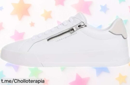 Sneaker Tommy Hilfiger Court Zip en piel blanca, ¡precios rebajados que no se ven a diario! Ponle estilo a tus pasos y siente la emoción de no dejar escapar esta oportunidad.