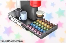 Soporte metálico multifuncional para cápsulas Vertuoline y Dolce Gusto, organiza 165 cápsulas y renueva tu cocina al mejor precio rebajado que no puedes dejar escapar.