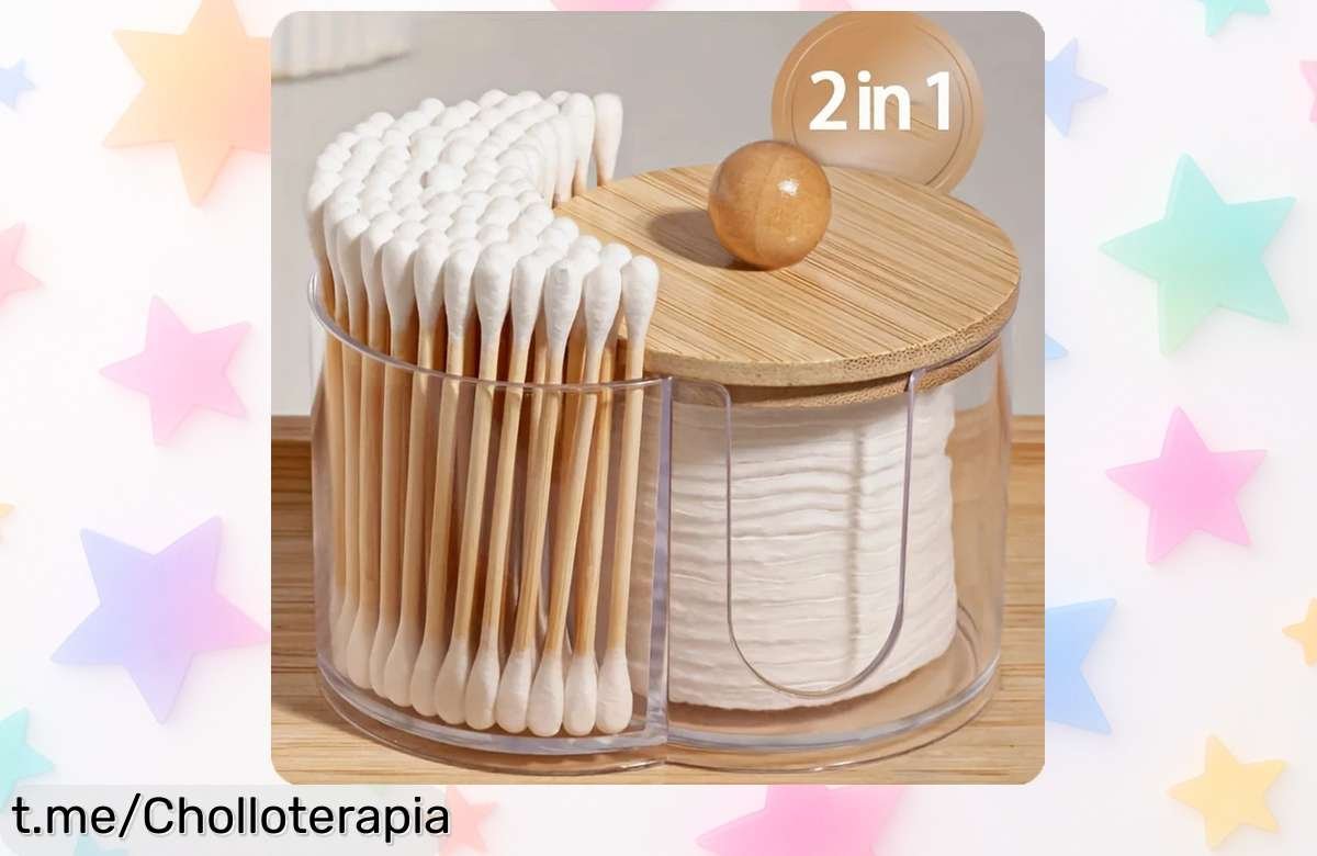 Soporte organizado para baño con dos compartimentos, precio rebajado que no verás de nuevo; convierte el desorden en armonía y aprovecha este super chollazo ya.