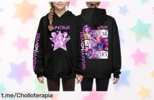 Sudadera K Pop con capucha para niñas DDemon Hunters, ¡descuento brutal y estilo Y2K! Haz que tu pequeña luzca espectacular, pero date prisa que se agotan rápido.