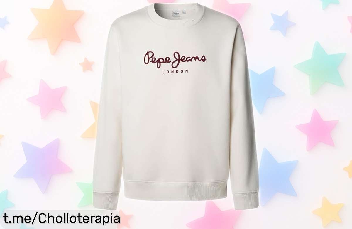 Sudadera Pepe Jeans con logo grande y diseño top, rebajada solo por tiempo limitado. ¡No te la pierdas, vuela rápido y dale un toque genial a tu look!